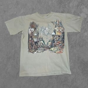 Vintage Native American All Over Print Shirt M Buffalo AOP Single Stitch